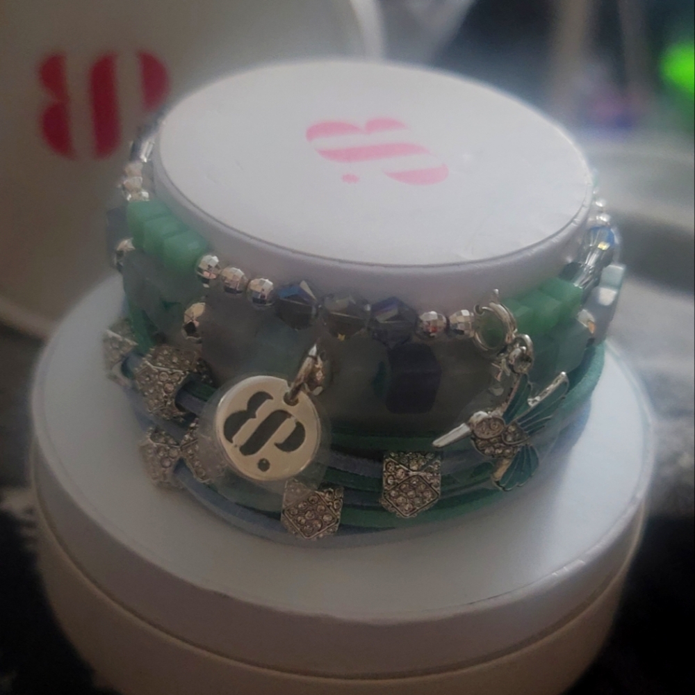Silver Bracelet with Charms and Beads
